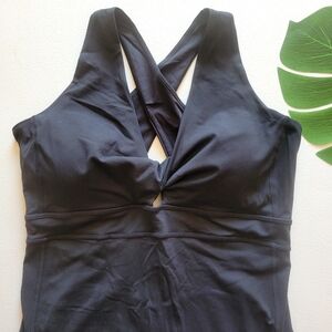 Fabletics Black Twist Front Oasis Jumpsuit/Catsuit Workout One Piece SIZE 2X